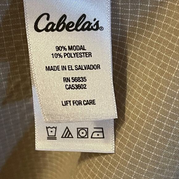 Cabela's Men Button Down Tan Short Sleeves Pocket Front Shirt Size Medium #56835 - Picture 6 of 7